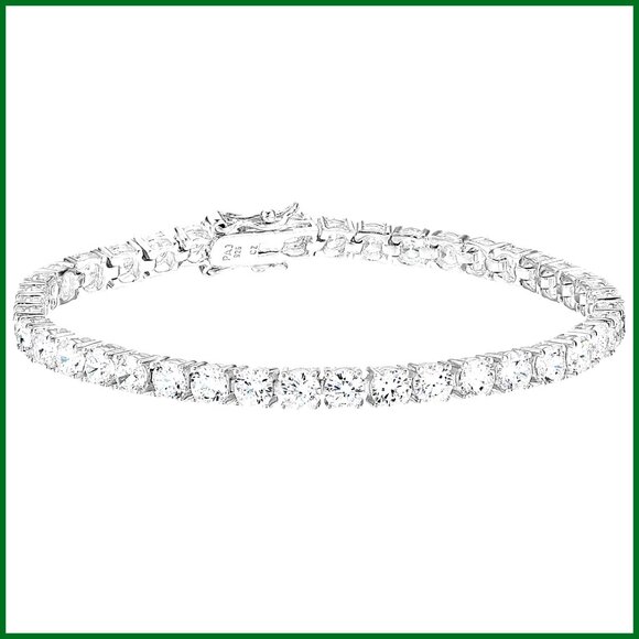 Sterling Silver Tennis Bracelet Elegant Minimal Chic Cubic Zirconia Jewelry